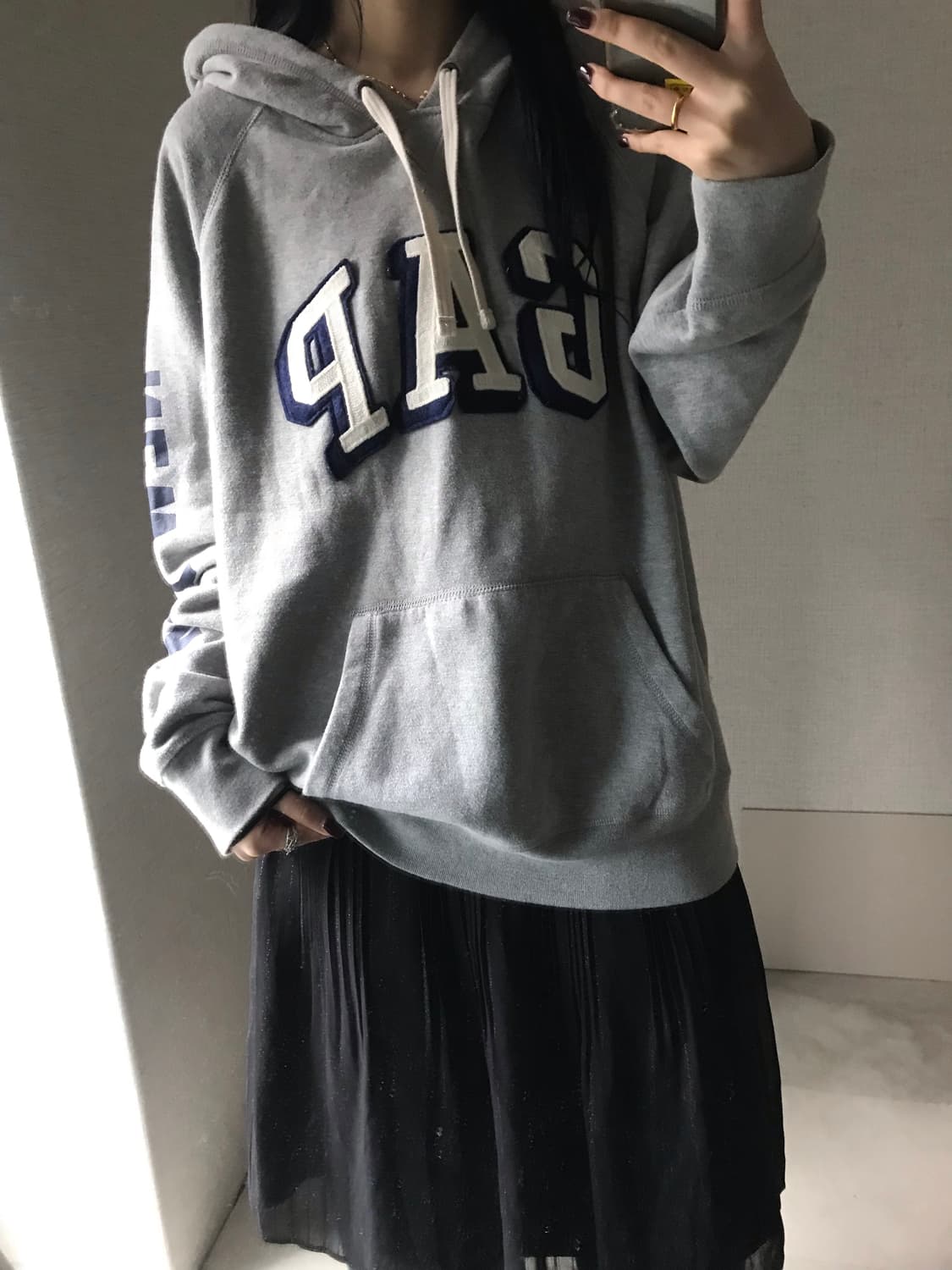 갭 그레이 빅로고 후드티 상품이미지3
