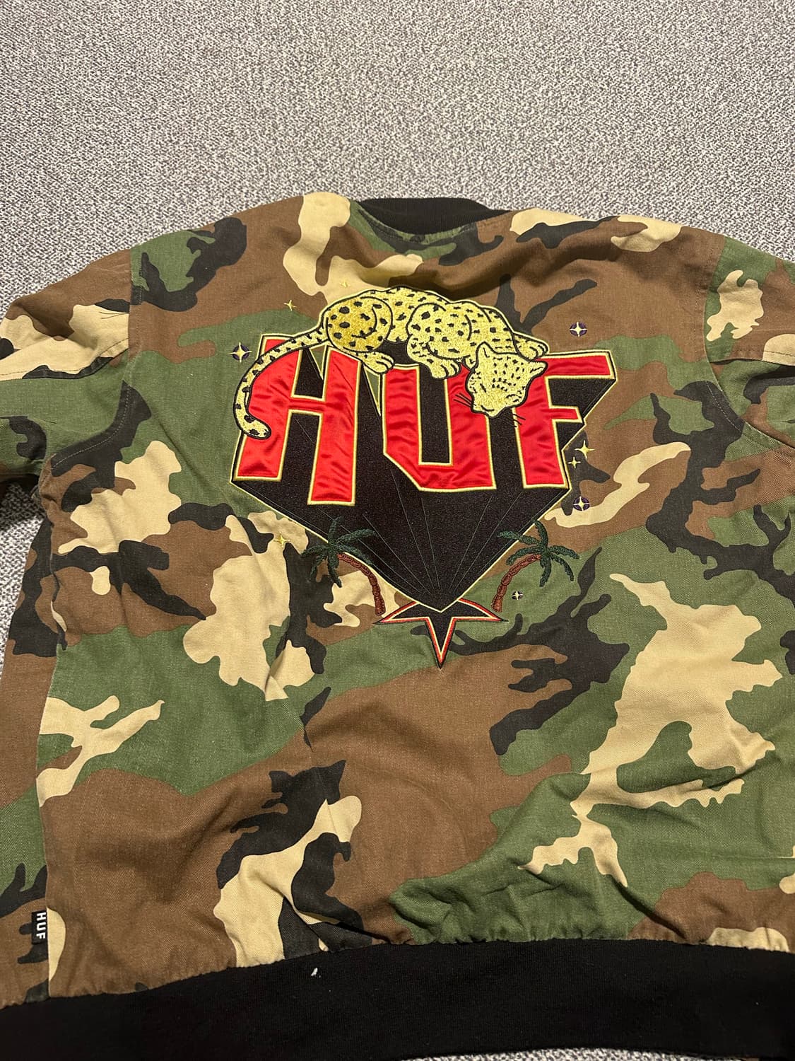 HUF 허프 킹스톤 카모패턴 블루종 자켓 m 상품이미지5