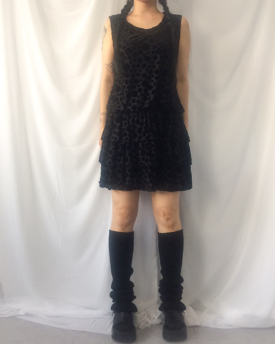 Velvet dot pattern sleeveless onepiece 상품이미지1