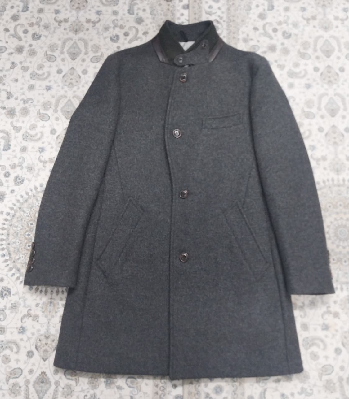 커스텀멜로우 양가죽배색 그레이 울코트 105 상품이미지2