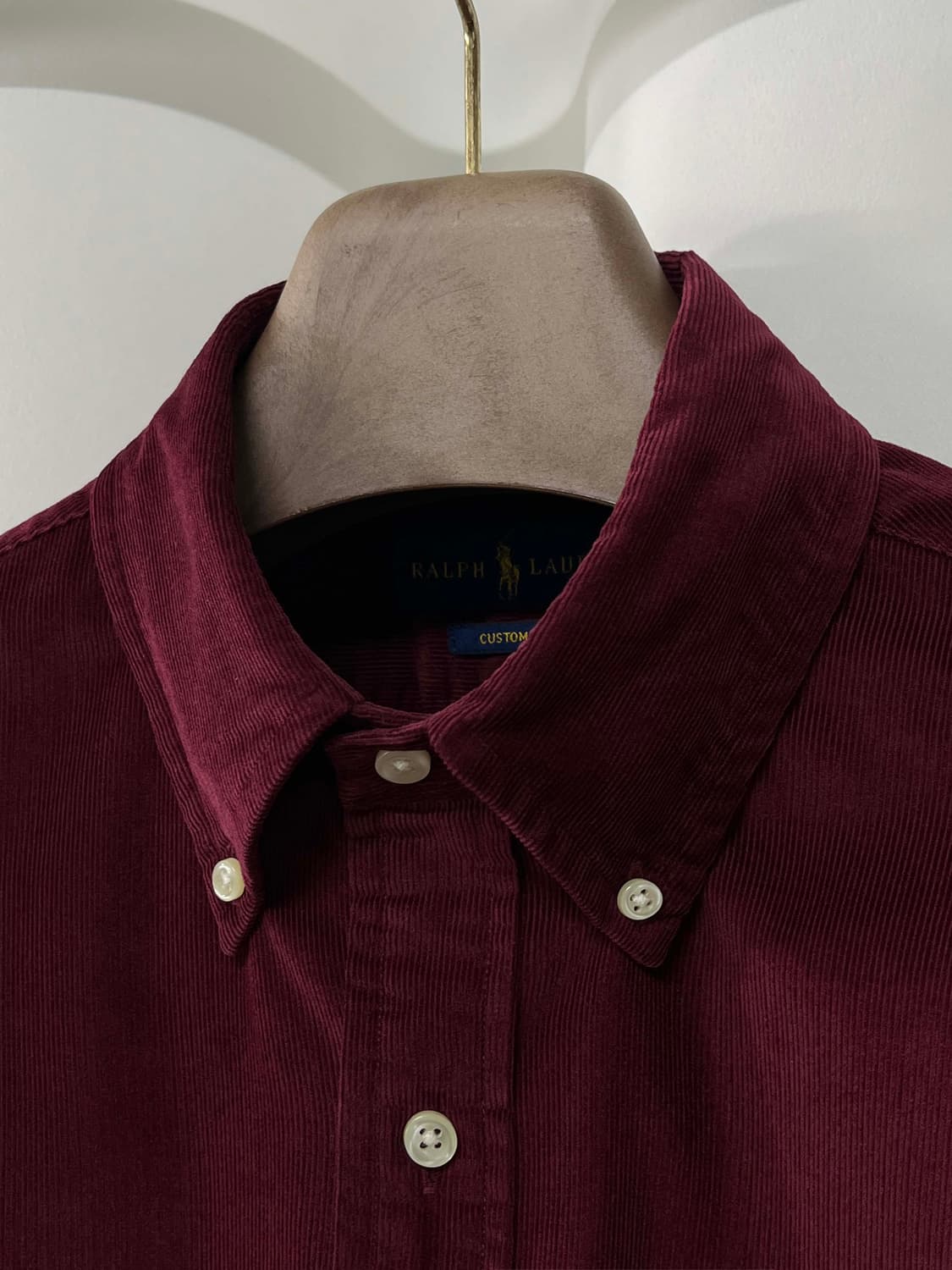 폴로 랄프로렌 버건디 마이크로 코듀로이 버튼다운 셔츠 상품이미지6