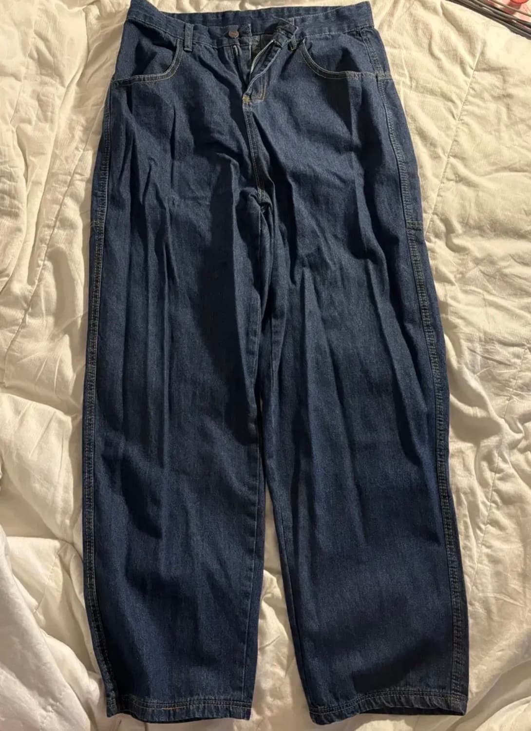 빈티지 용 자수 오리엔탈 중청 벌룬핏 와이드 데님 청바지 상품이미지2