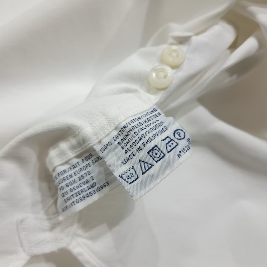 CL461 XL 폴로 90s 코튼 모노그램 화이트 옥스포드 셔츠 남방 상품이미지5