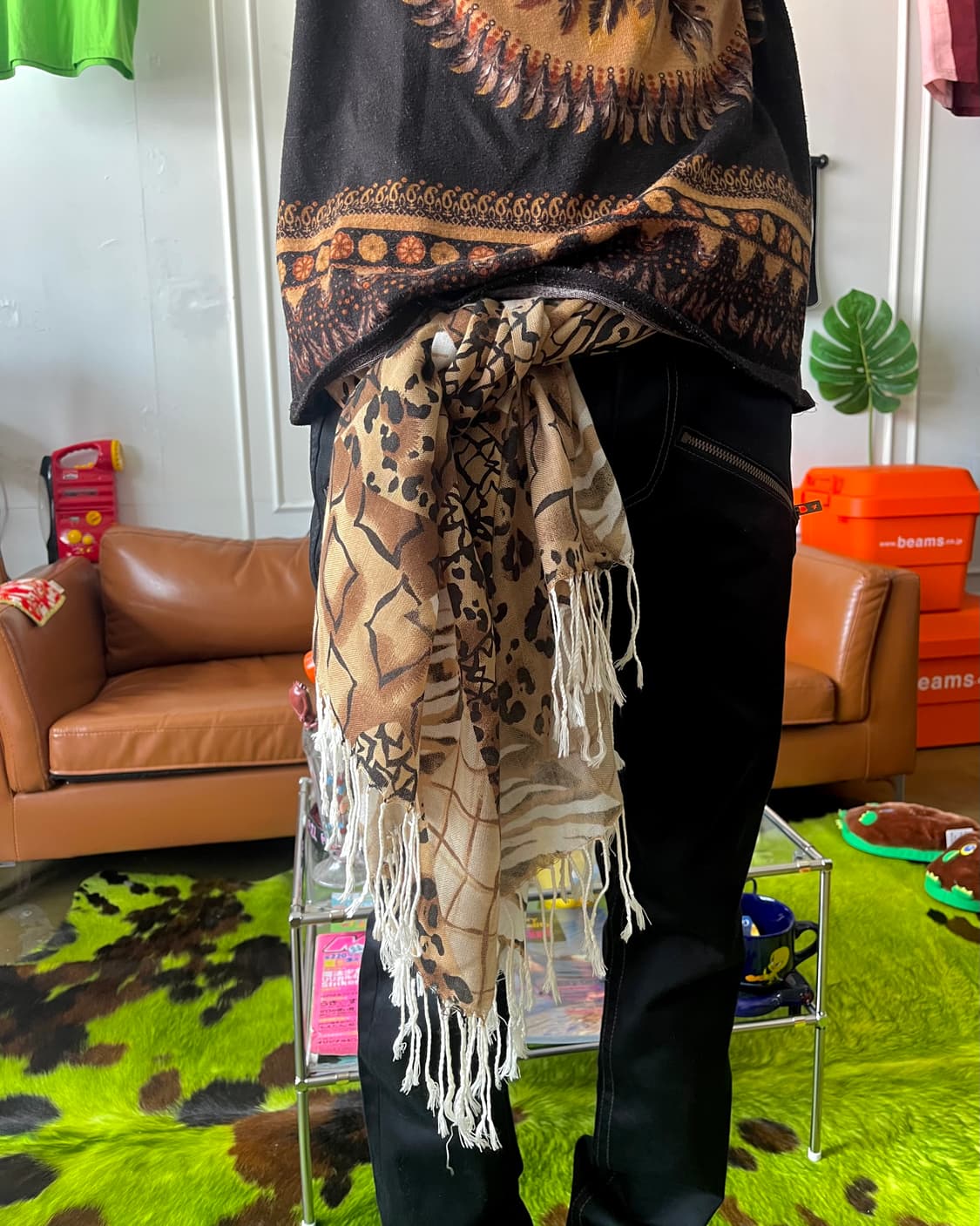 Jpn Vintage Animal Mixed Patten Scarf 상품이미지2