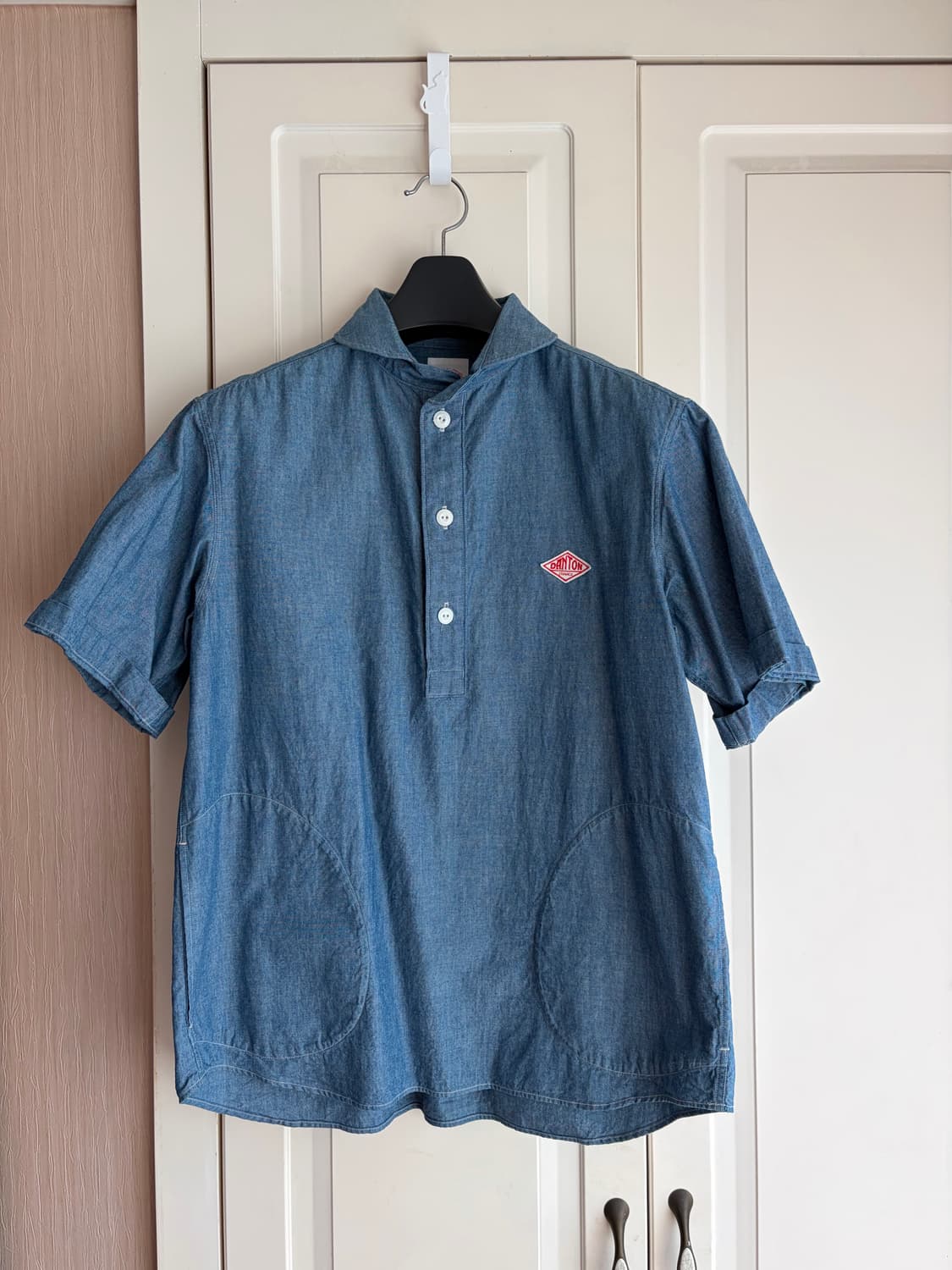 단톤 샴브레이 풀오버 반팔 셔츠 40사이즈 상품이미지1