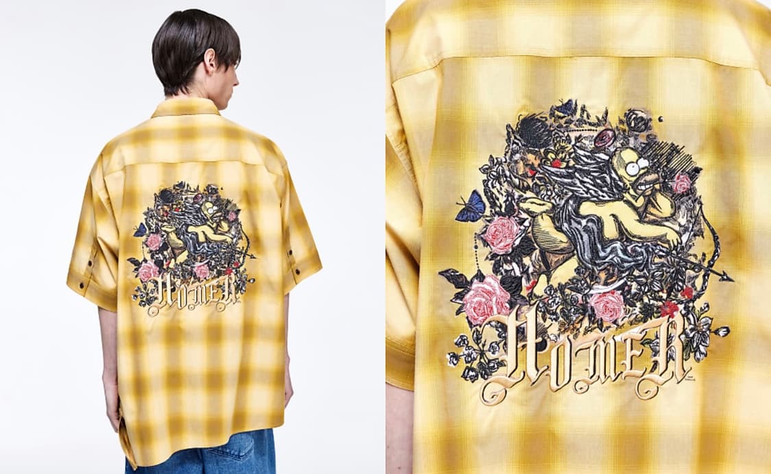 송지오 호머 심슨 체크 반팔셔츠 상품이미지1