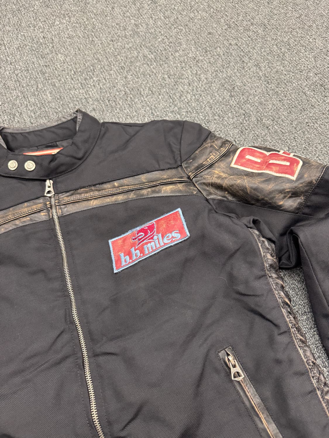 b.b.Miles 빈티지 가죽패치 스포츠바이커 자켓 상품이미지2