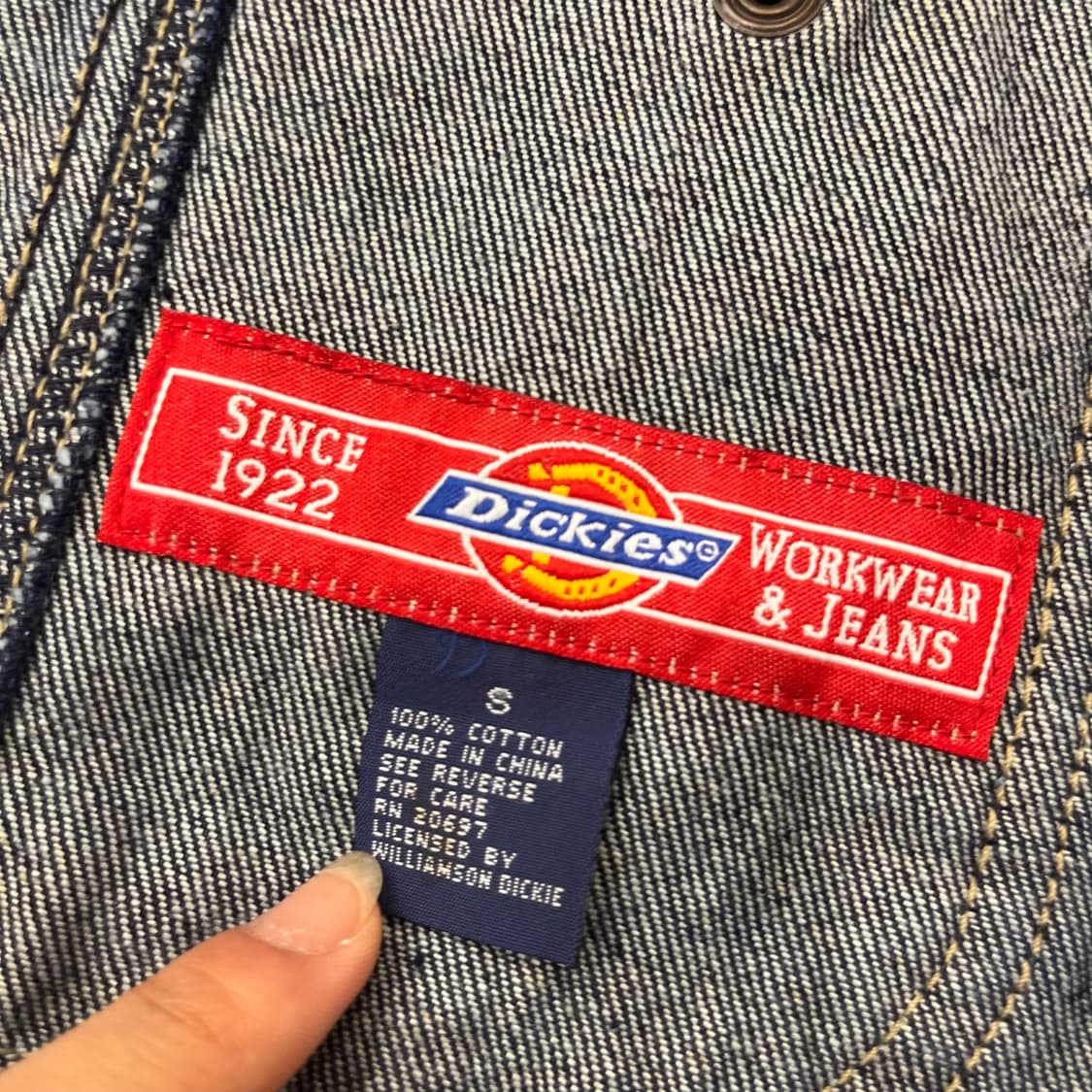 디키즈 데님 오버롤 멜빵 스커트 상품이미지6