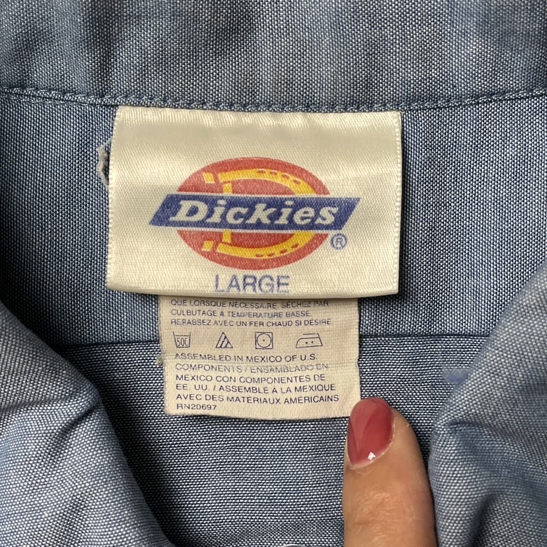 DICKIES 90s 디키즈 빈티지 샴브레이 반팔 워크 셔츠 A00990 상품이미지10