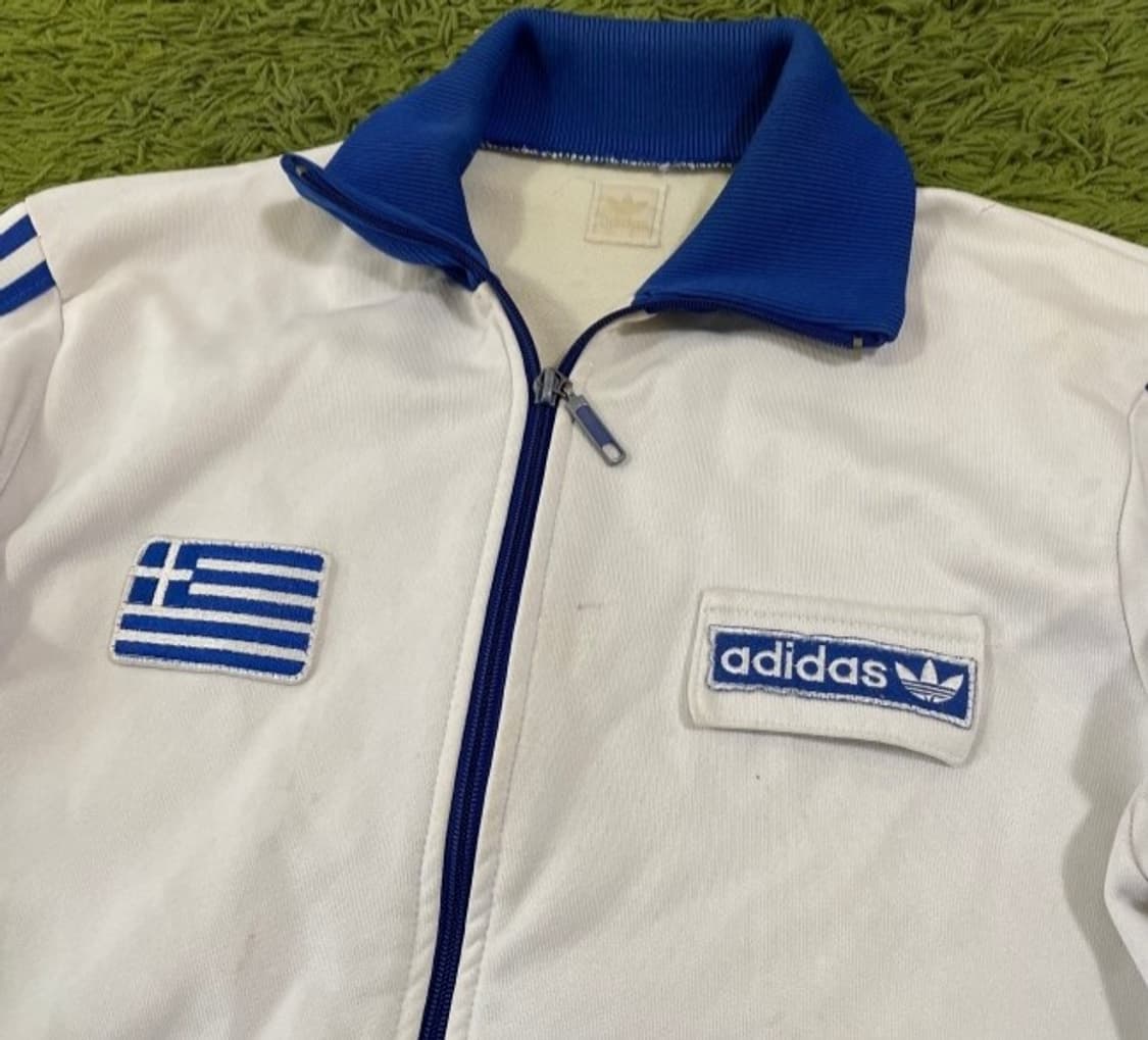 아디다스 그리스 화이트 블루 트랙탑 져지집업 95/M 상품이미지2