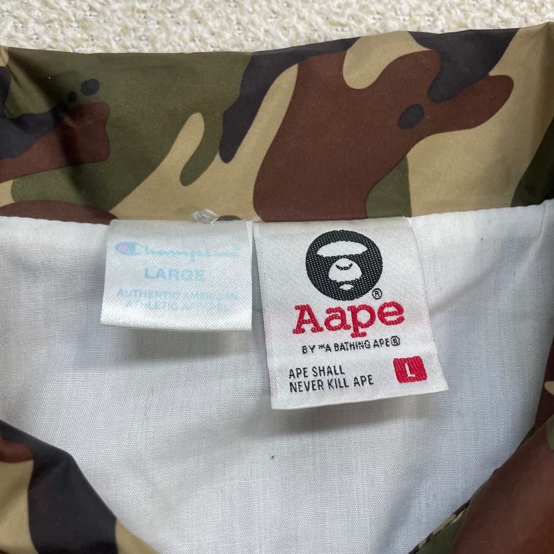 에이프 Aape x 챔피온 카모 코치 자켓 상품이미지5