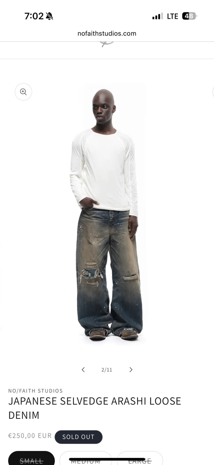 [M] no faith studios arashi loose denim 상품이미지2