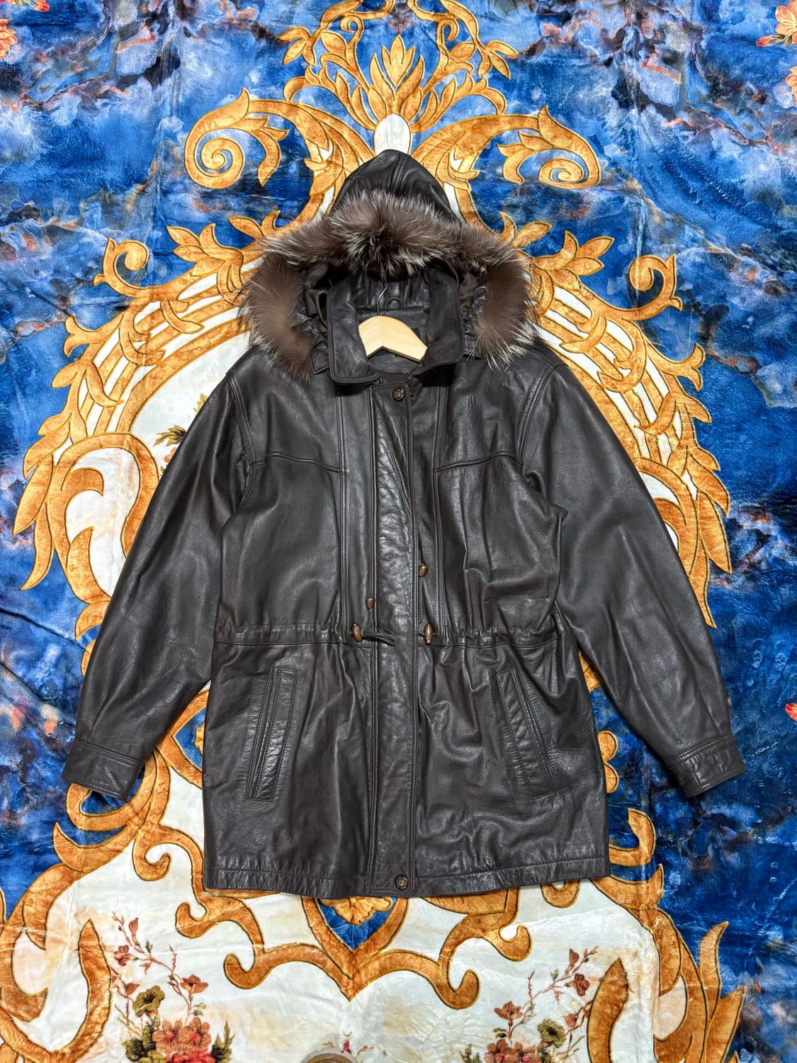 FAX 빈티지 쉽스킨 양가죽 롱자켓 상품이미지1