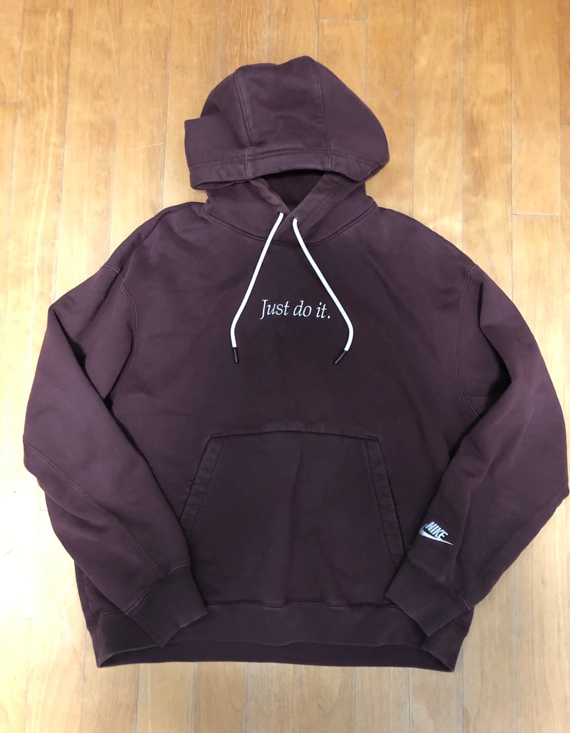 나이키 Just do it 후드티 버건디 후디 XXL 상품이미지1
