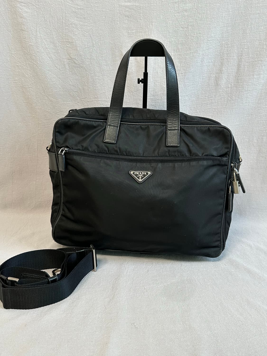프라다 블랙 포코노 서류 가방 나일론 사피아노 상품이미지1