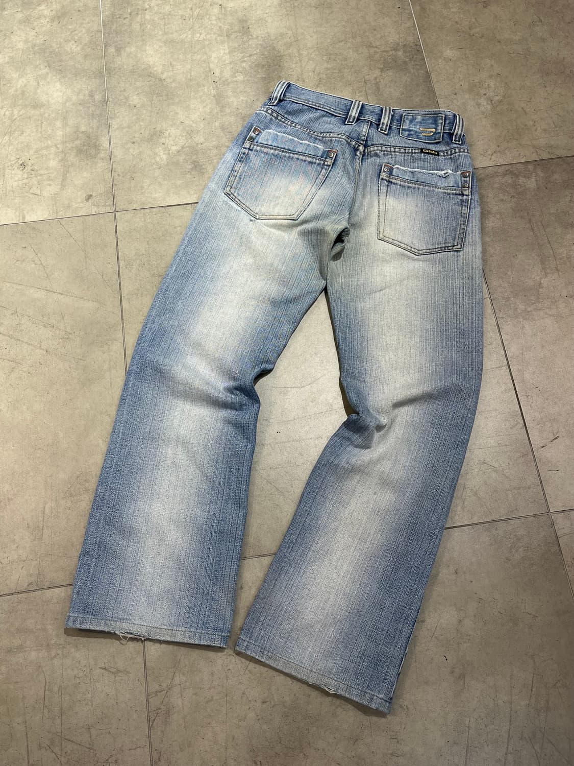 Diesel Industry 화이트 워싱 연청 와이드 데님 팬츠  상품이미지1