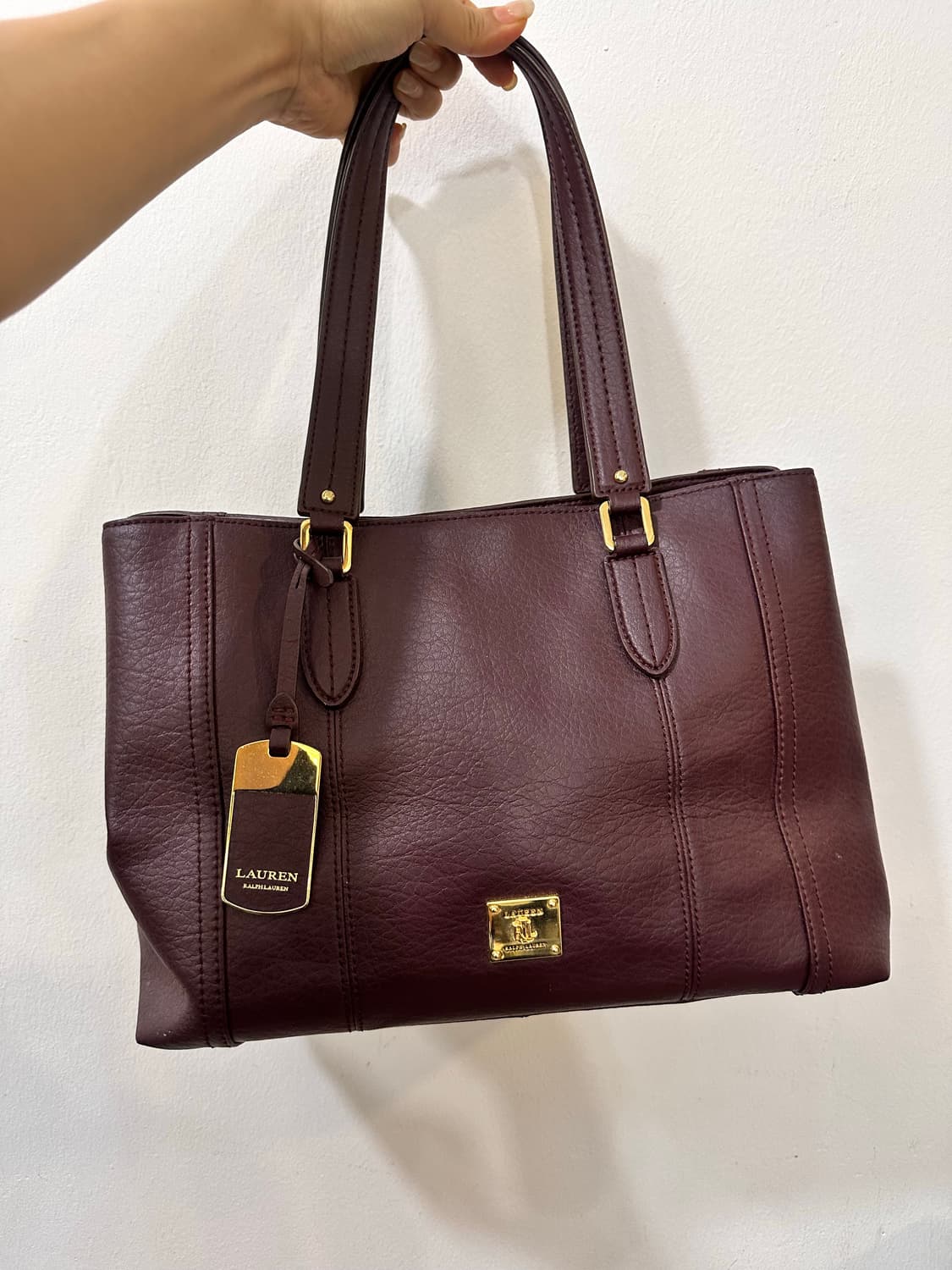 랄프로랜 버건디 토트백 상품이미지1