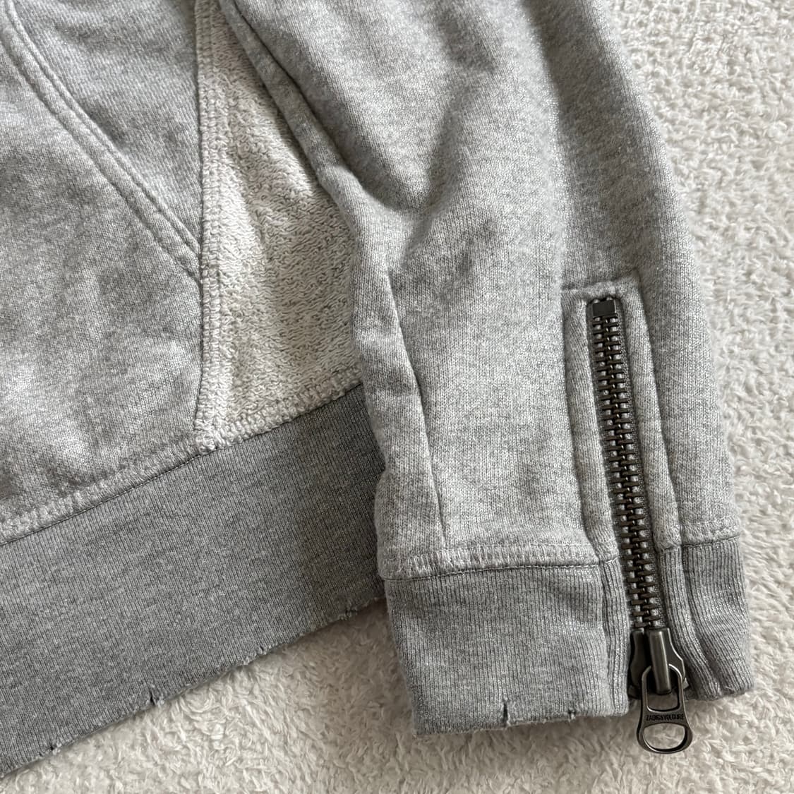 빈티지 y2k 그레이 글로시 포인트 후드집업 상품이미지4