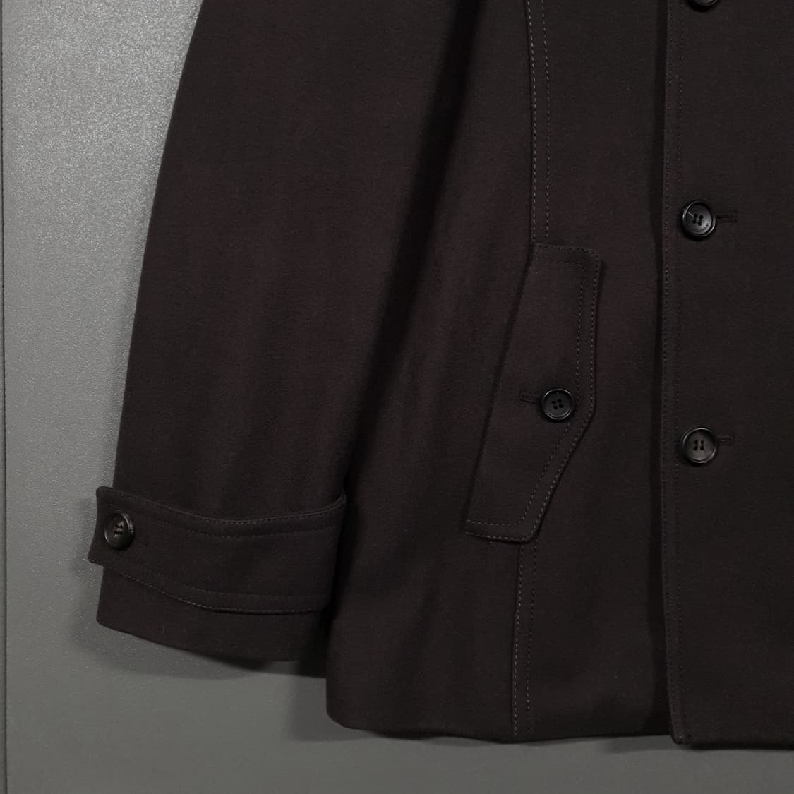 국내 105) 우영미 클래식 더블 버튼 피코트 울 모 하프 코트 브라운 상품이미지6