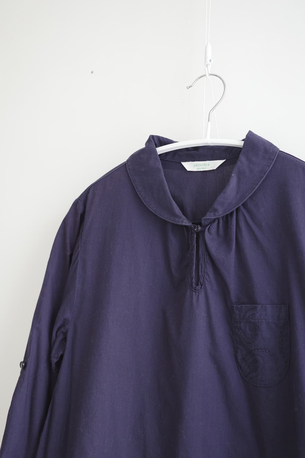 persodea 둥근카라 네이비 다수 셔츠 상품이미지2