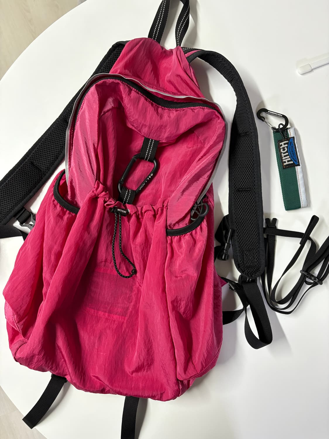 히치 에메모가든 콜라보 나일론 경량 백팩 85 핑크 상품이미지3