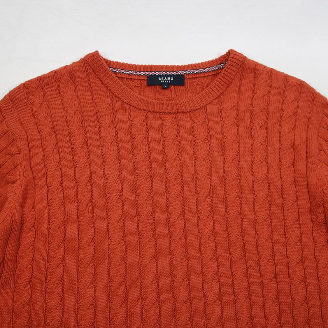 (착용컷) BEAMS HEART 코튼 꽈배기 니트 (남성용 100) 상품이미지4