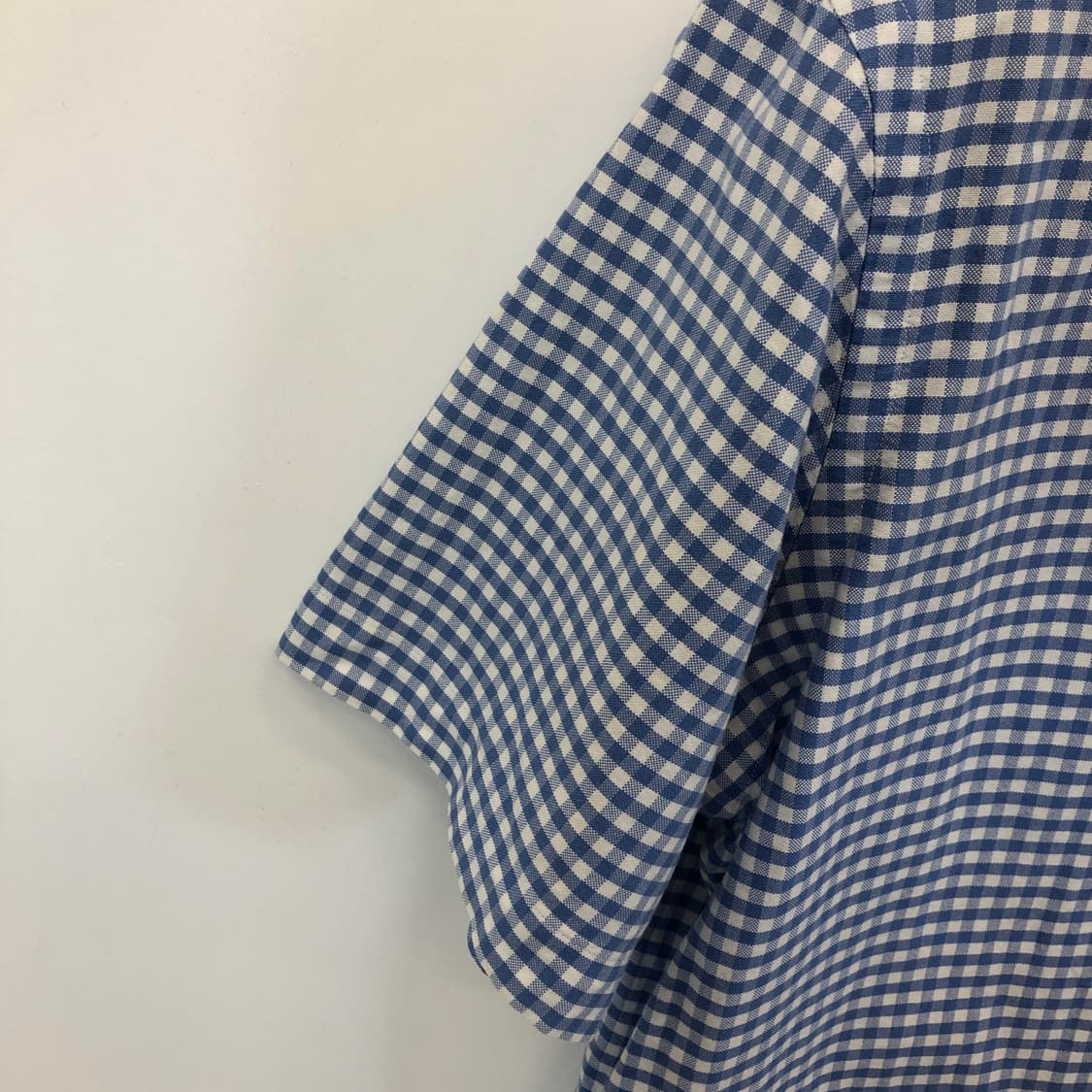 폴로 랄프로렌 핑크포니 깅엄 반팔셔츠 M 블루 상품이미지3