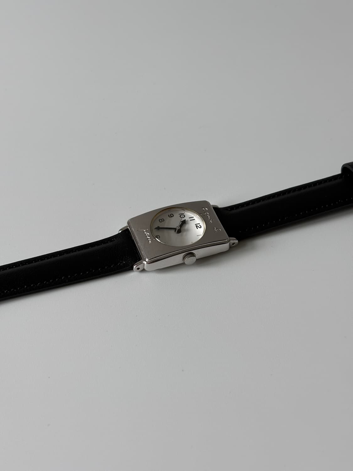 아네스베 Agnès b. 실버 스퀘어 쿼츠 여성 상품이미지6