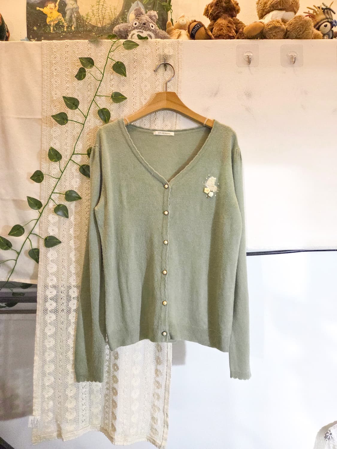 axes femme 피스타치오 가디건 상품이미지1