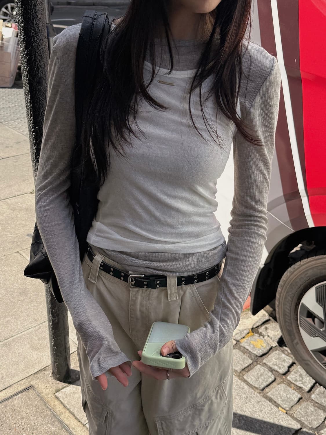 크렘므 파운더 펜던트 티셔츠 그레이 상품이미지1