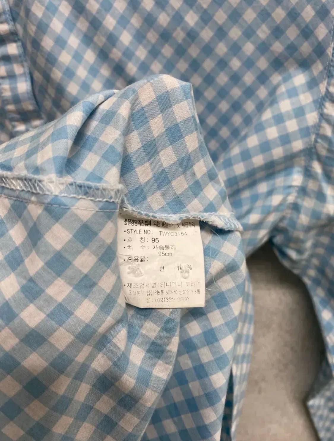 티니위니 블루 체크 남방 M 상품이미지5