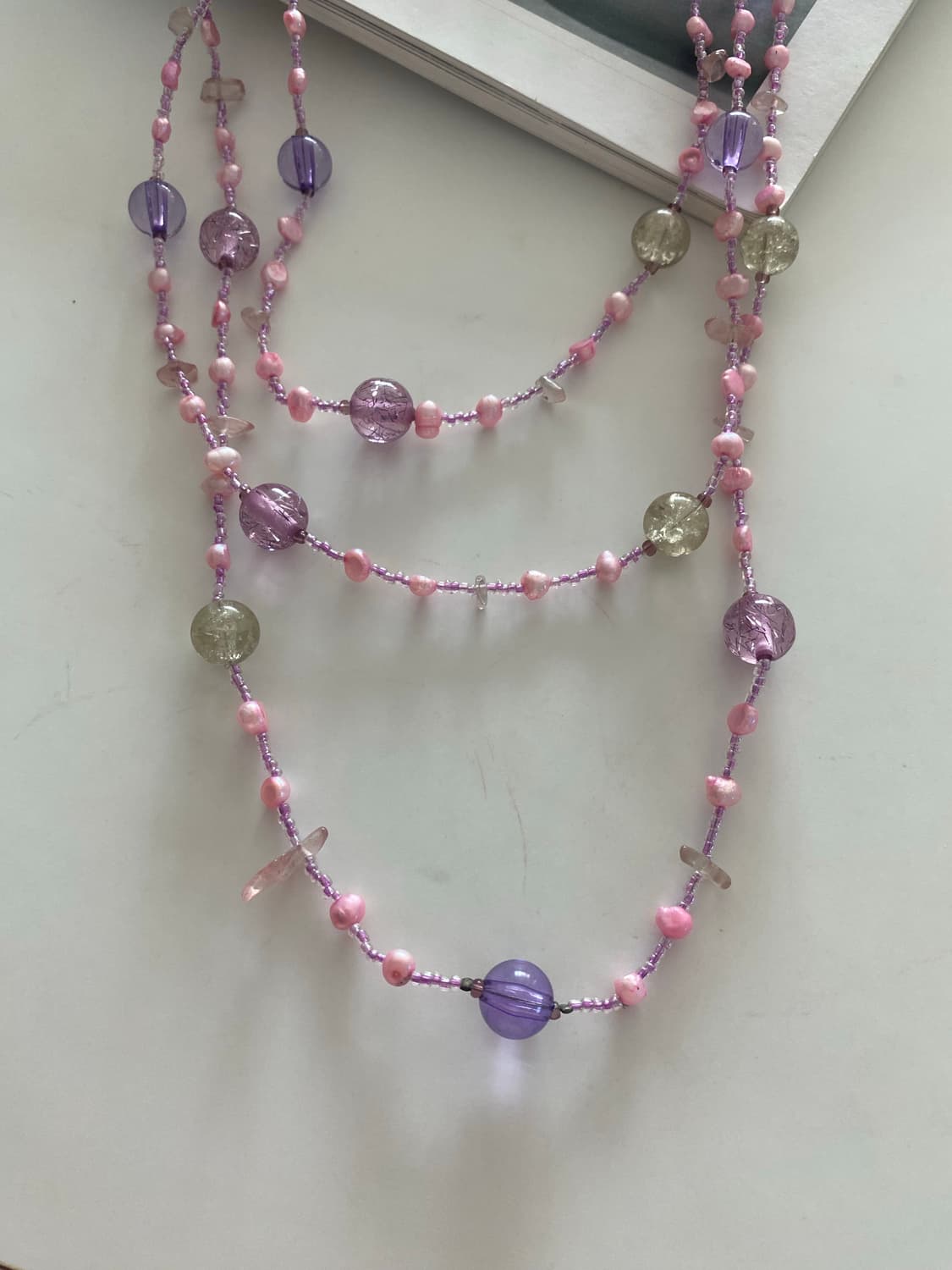 빈티지 멀티 비즈 롱 목걸이 상품이미지4