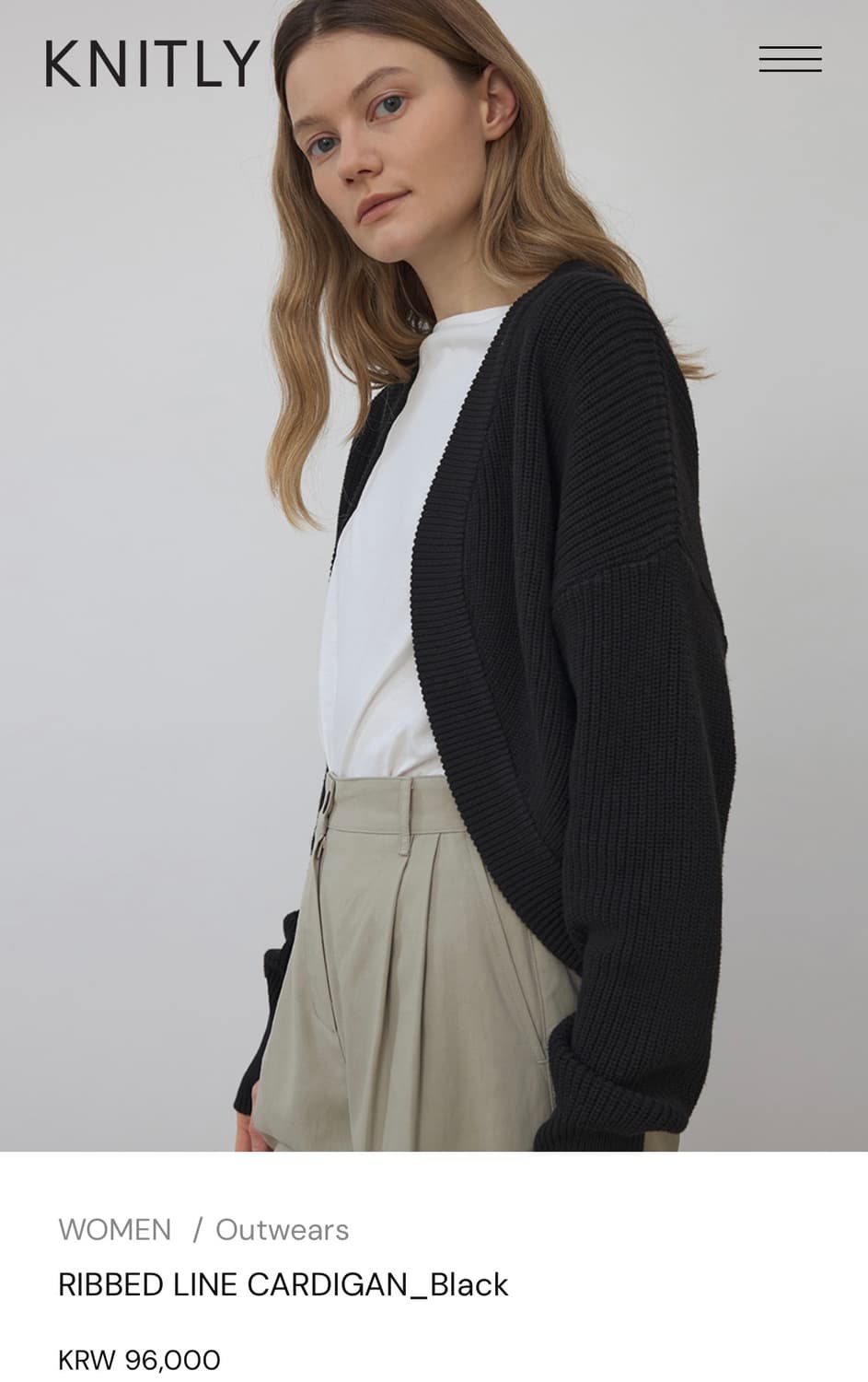 KNITLY Ribbed Line Cardigan 상품이미지4