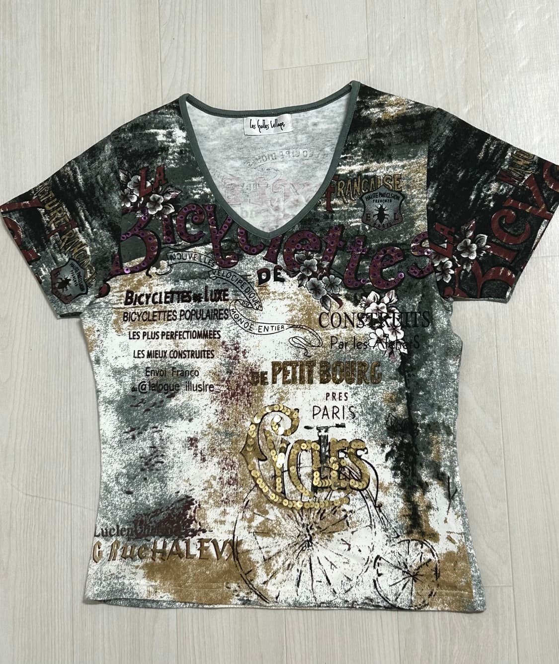 아카이브 오리엔탈 스팽글 딱붙 반팔 탑  상품이미지1