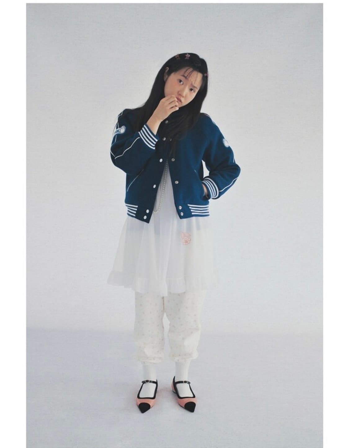 프레클 레글런 바시티 자켓 블루 s freckle 상품이미지3