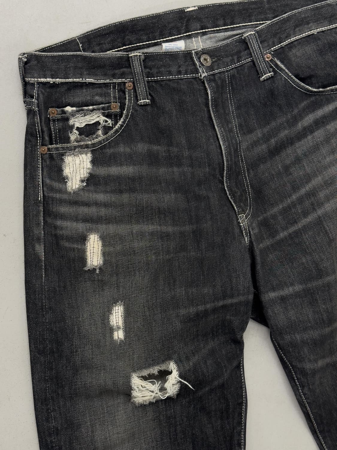 포스트 오버롤즈 디스트레스드 데님 상품이미지4