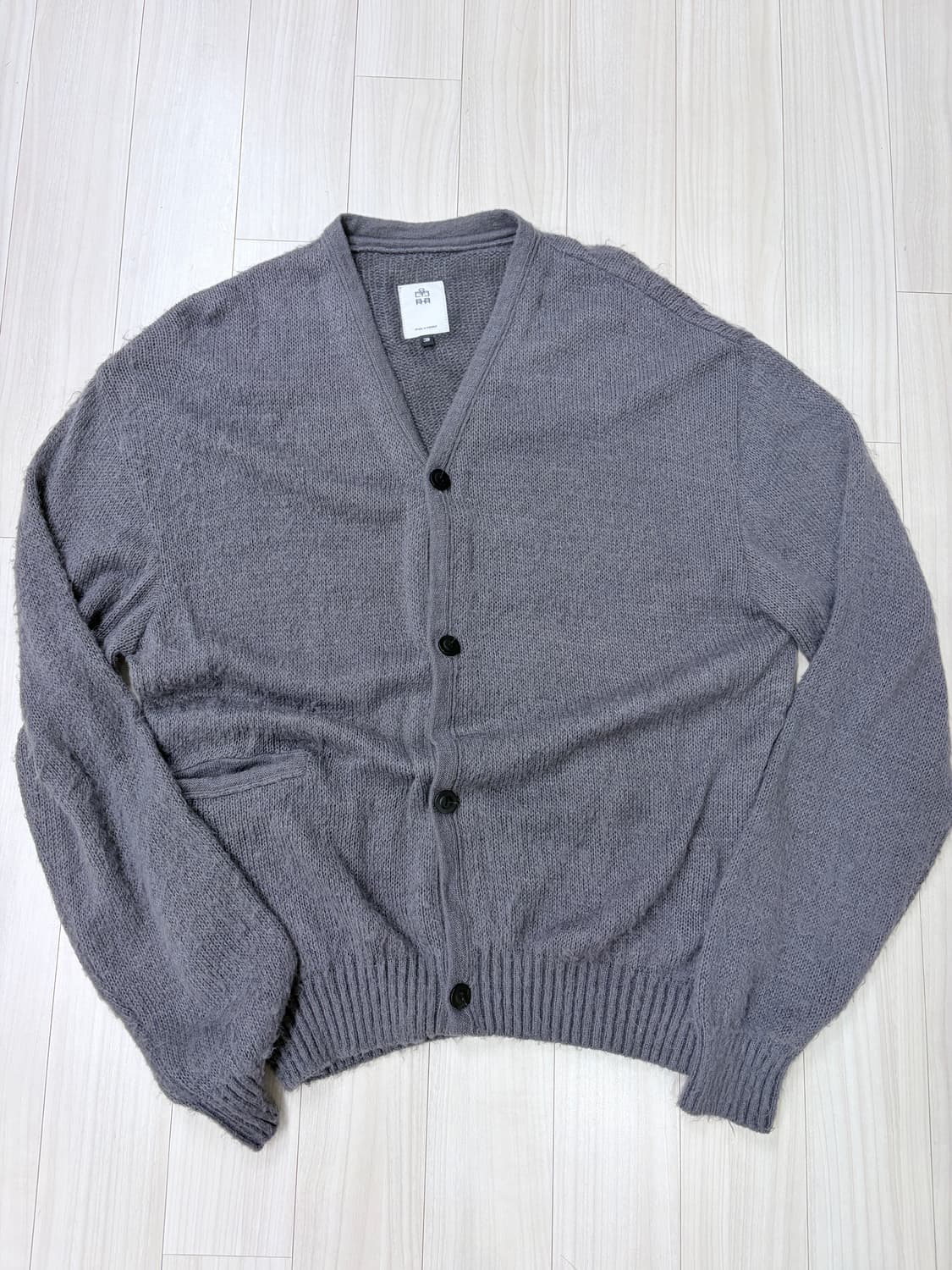 폴리테루 모헤어 가디건 퍼플 그레이, 3사이즈 상품이미지3