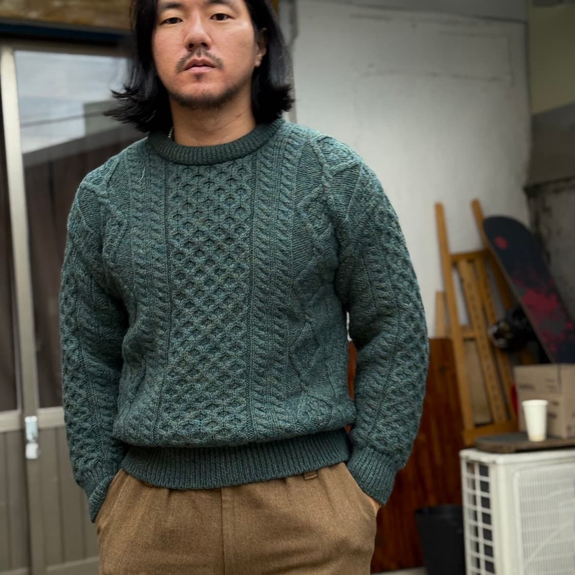 아란크래프트 피셔맨 스웨터 M 상품이미지7