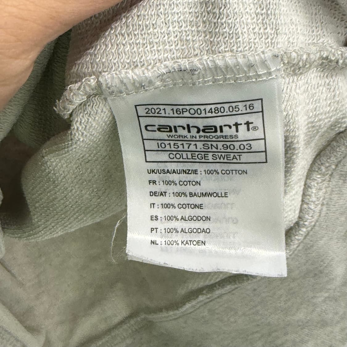 칼하트 로고 맨투맨 그레이 M 상품이미지3