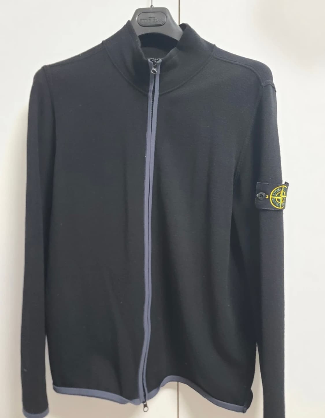 스톤아일랜드 니트 울 집업 블랙 상품이미지2