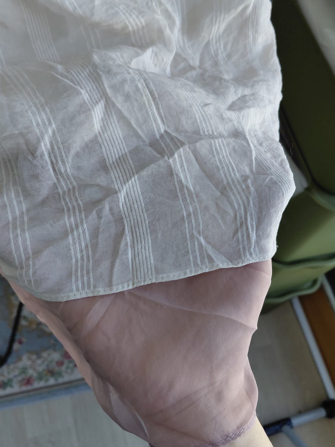 [빈티지] 쉬폰 셔링 블라우스 아이보리 상품이미지5