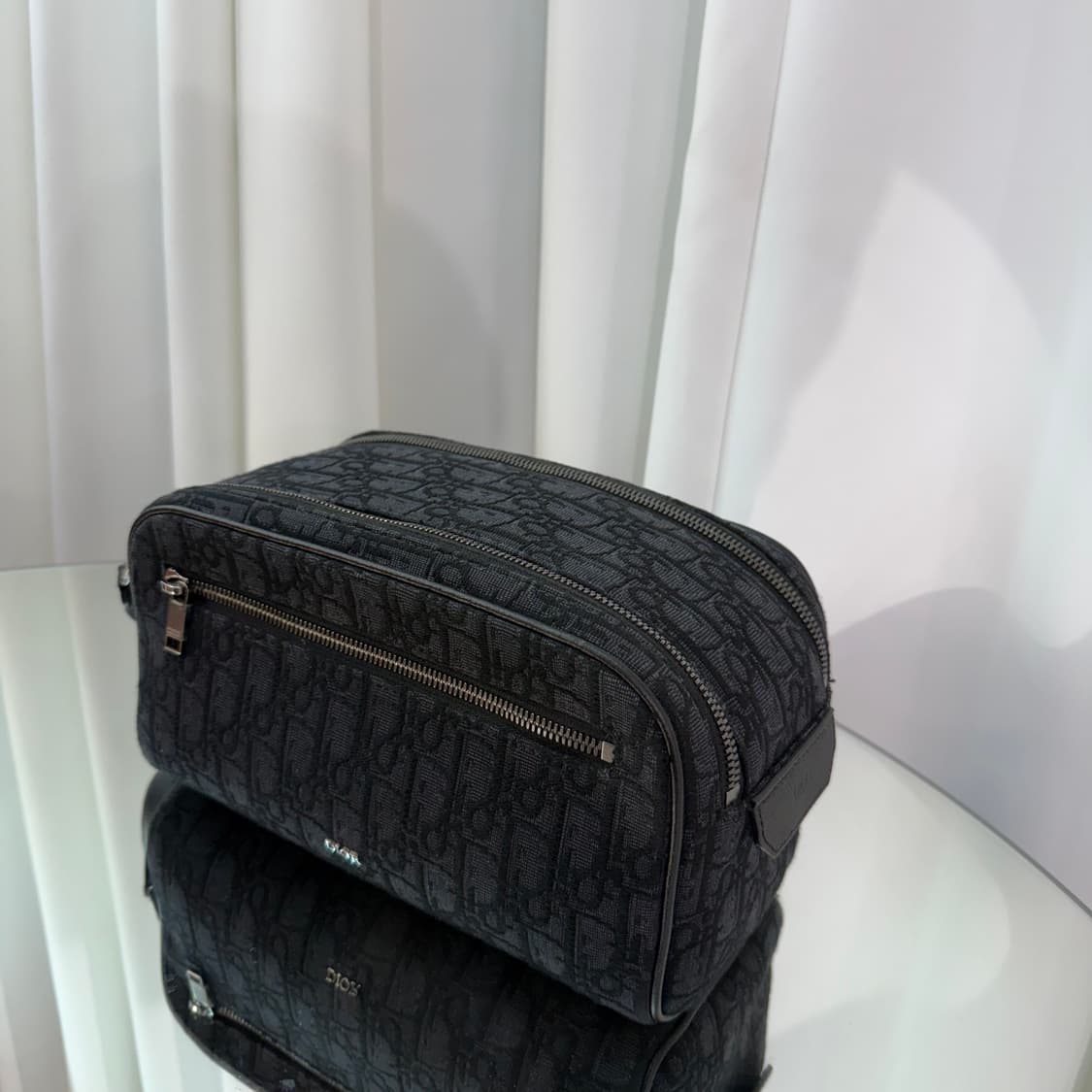 디올 토일레트리 백 블랙 오블리크 자카드 상품이미지6