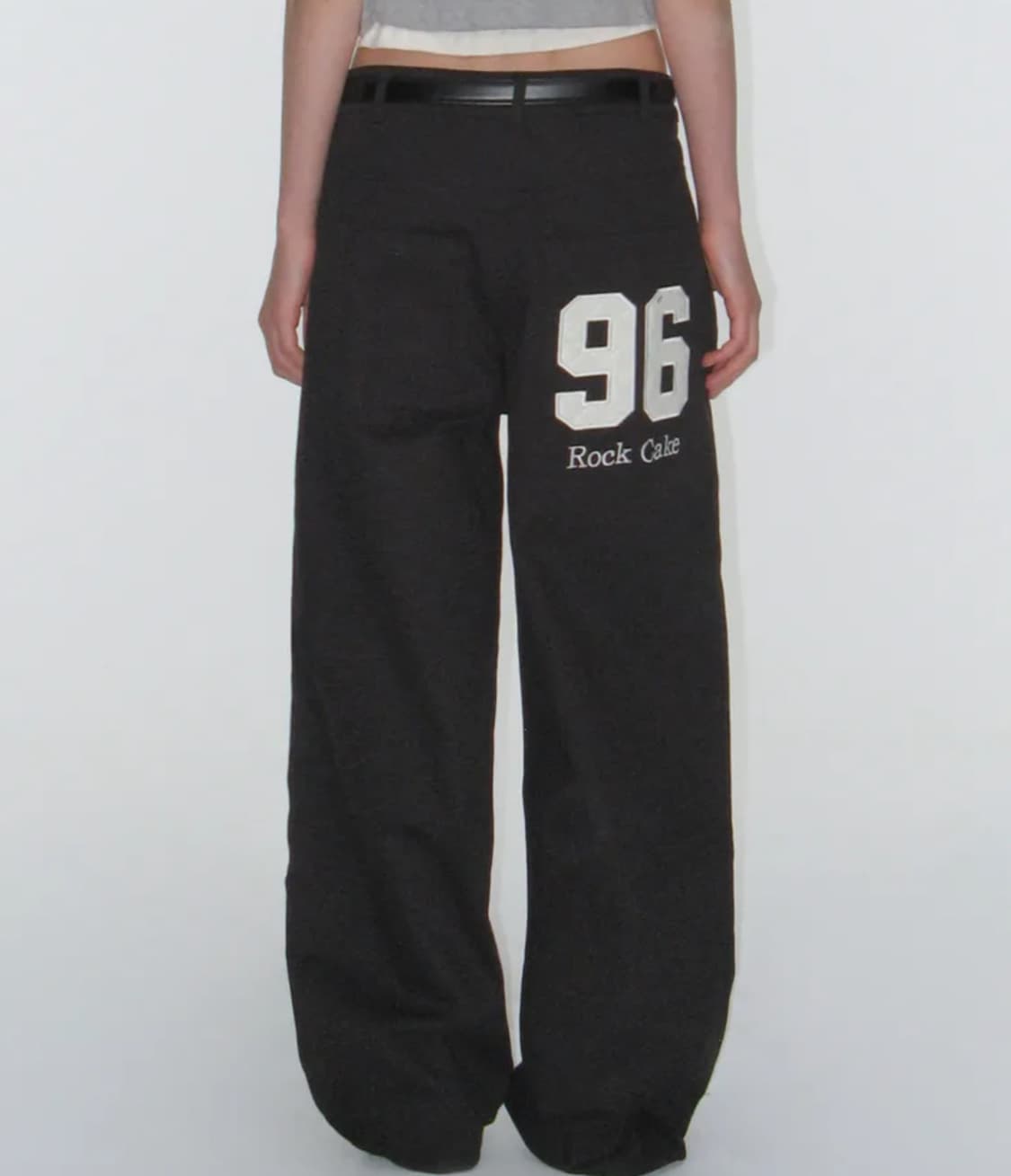 락케이크 96 Applique Pants - Black (S) 상품이미지1