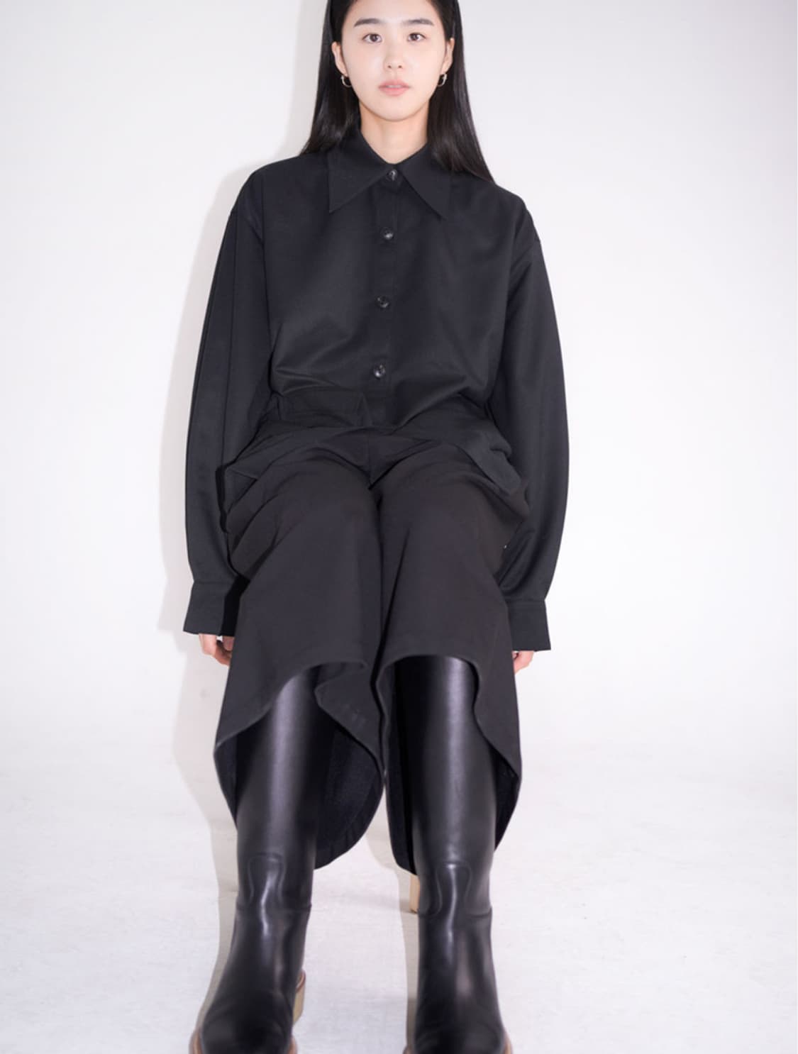 유노이아 Line Pocket Shirt black 상품이미지3