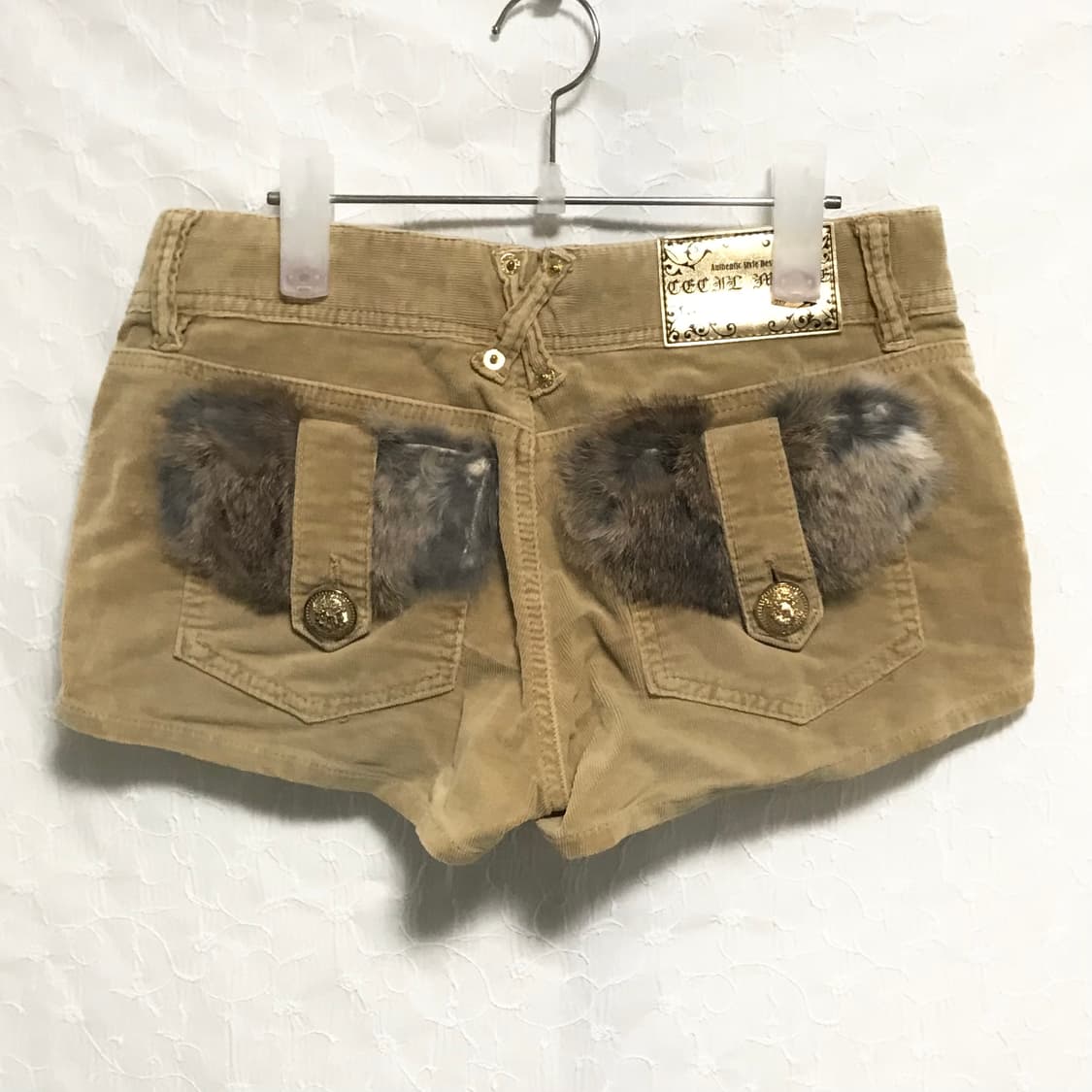 빈티지 cecil mcbee 세실맥비 갸루 코듀로이 퍼 숏팬츠 반바지 상품이미지1