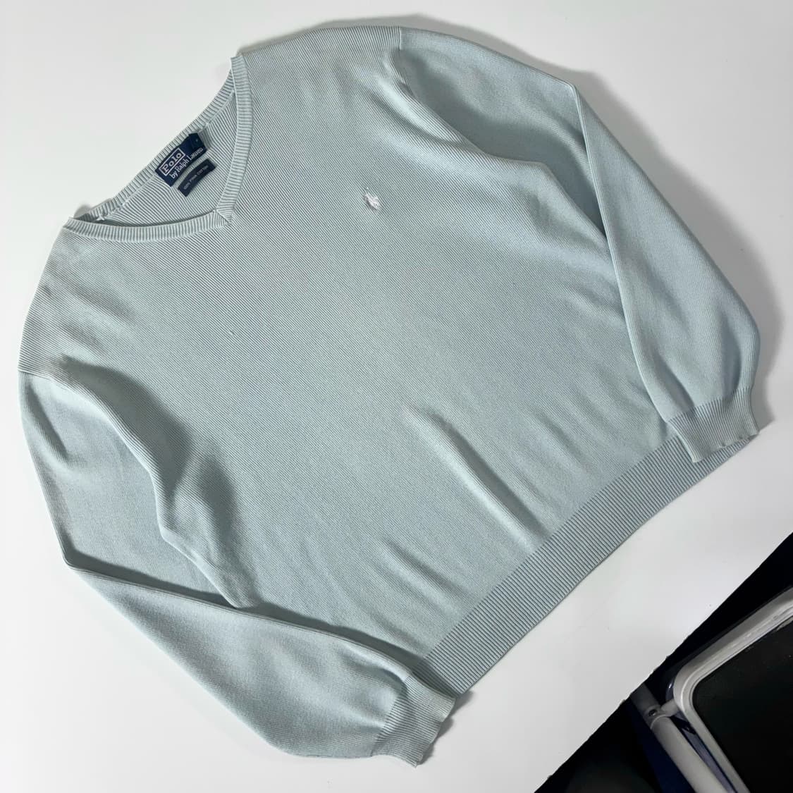 Polo  폴로 랄프로렌 자수 피마코튼 브이넥 니트   상품이미지1