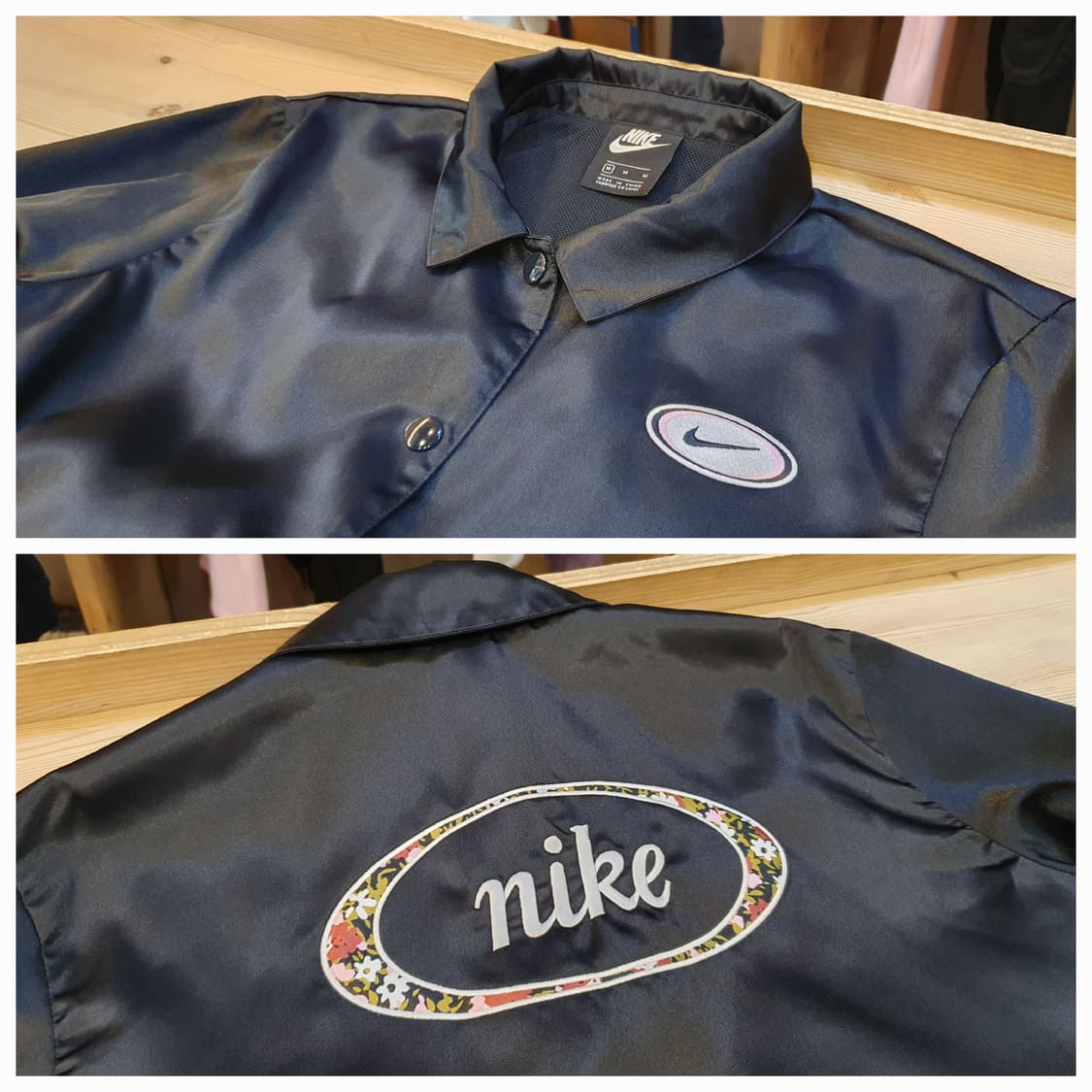 66/77.나이키 크롭 사틴점퍼 상품이미지3