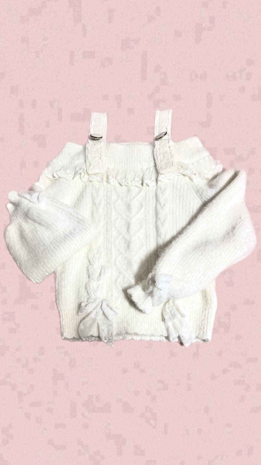 리즈리사)오프숄더니트상의원피스 상품이미지1