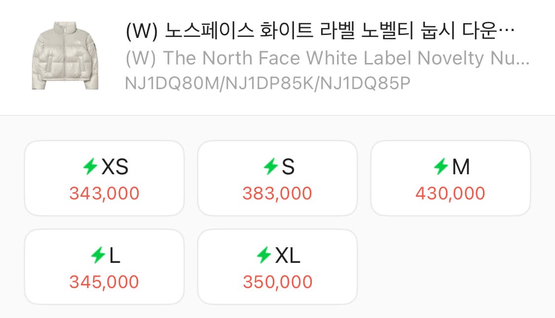 노스페이스 화이트라벨 노벨티 눕시 패딩 상품이미지2