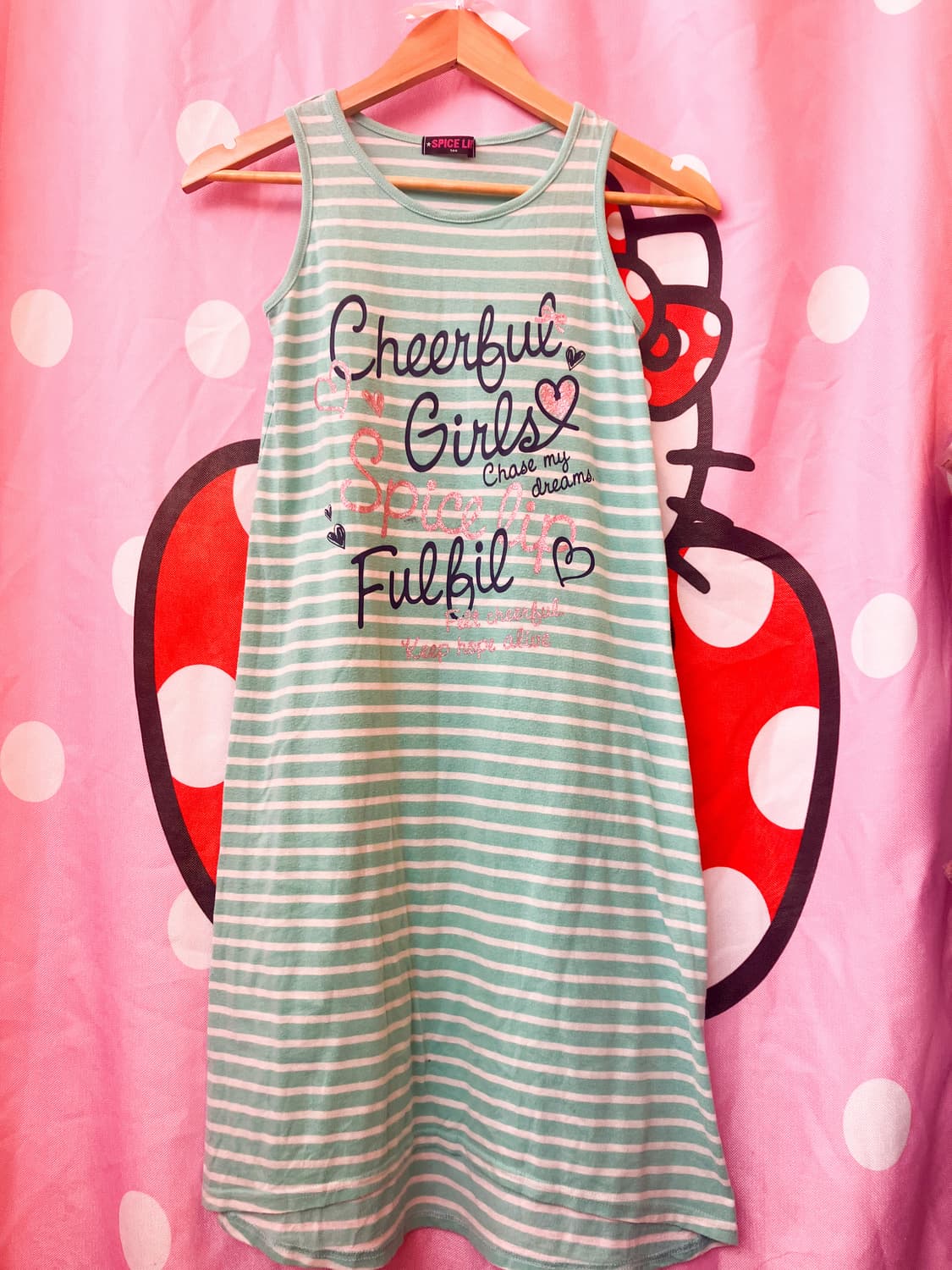 jpn 스트라이프 스파클 레터링 원피스 상품이미지1